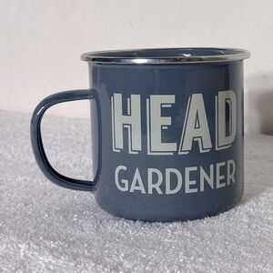 5/$25 The Gifted Gardener Grey Enamel Head Gardener Camper Style Mug